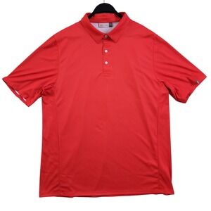 KJUS Polo Shirt Mens 2XL 56 Red Solid Performance Golf Shelter DWR No Logos
